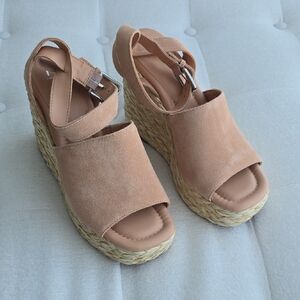 Marc Fisher Light Natural / Tan Wedge Sandals